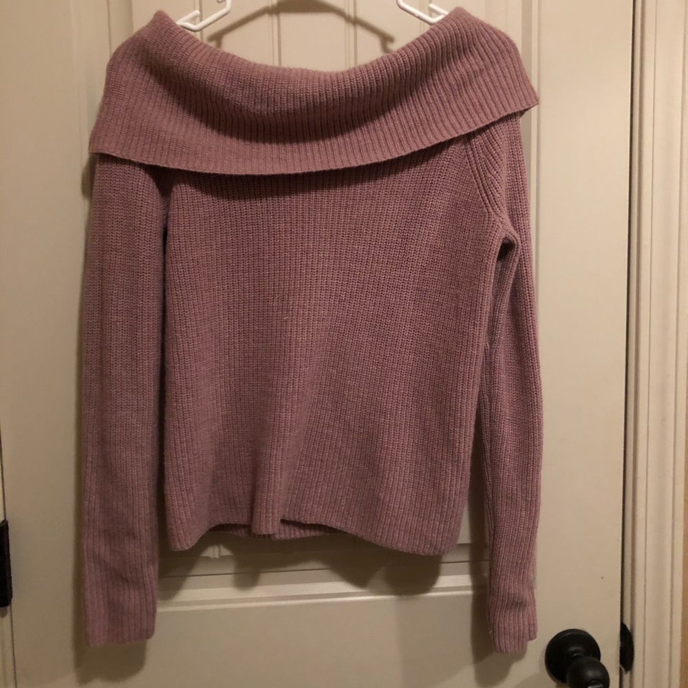 Off the shoulder crop sweater